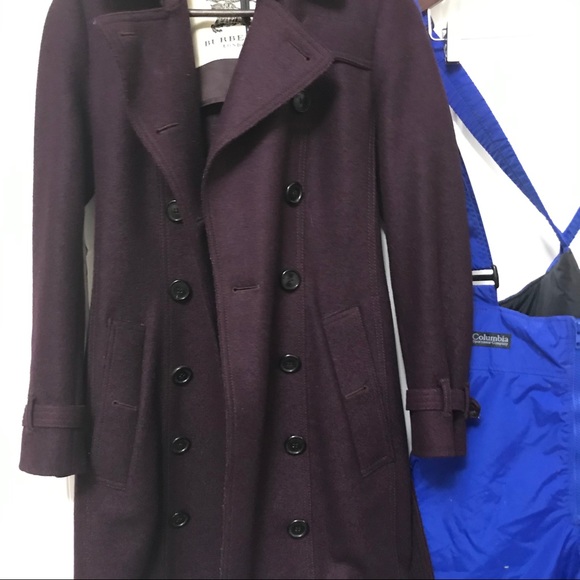 Burberry wool trench in plum - Picture 3 of 9